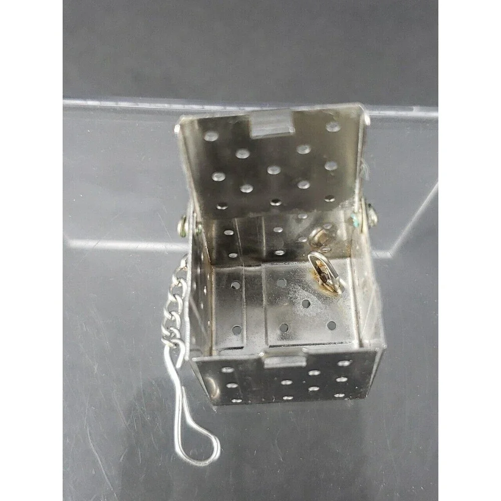 Vintage Tea Infuser Square Cube Strainer Ball with Chain Stainless Steel